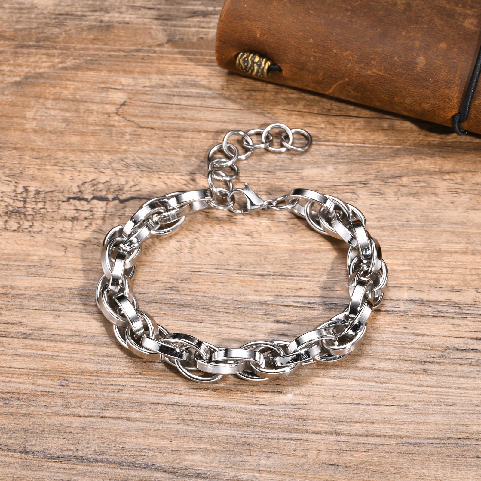 Women Bags Price - Minimalist Silver-tone Chain Link Bracelets for