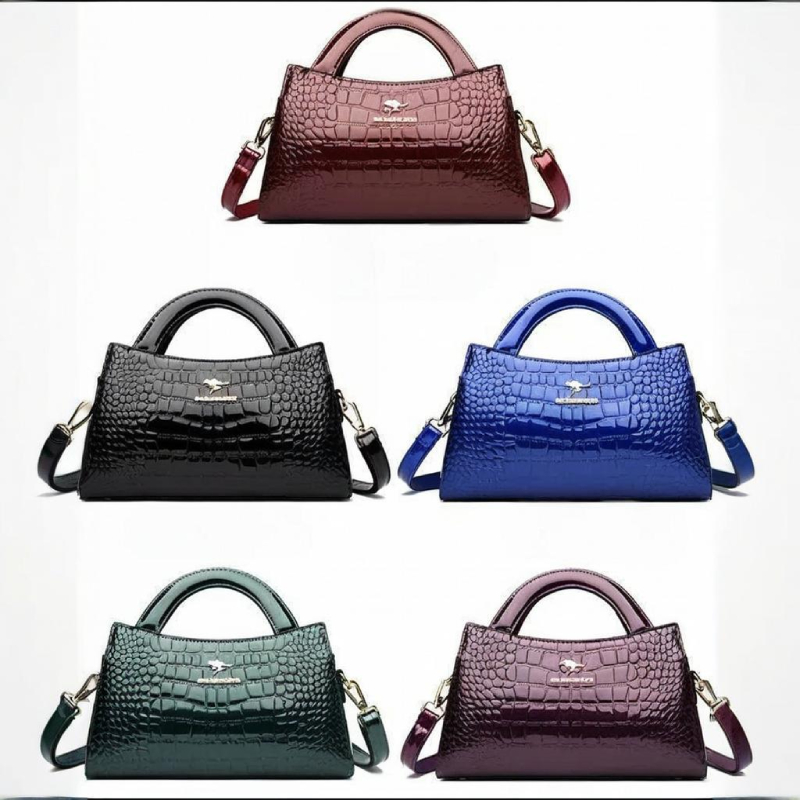 Women'S Kangaroo Bags - Kangaroo Crocodile Pattern Crossbody Shoulder Bag,Painted