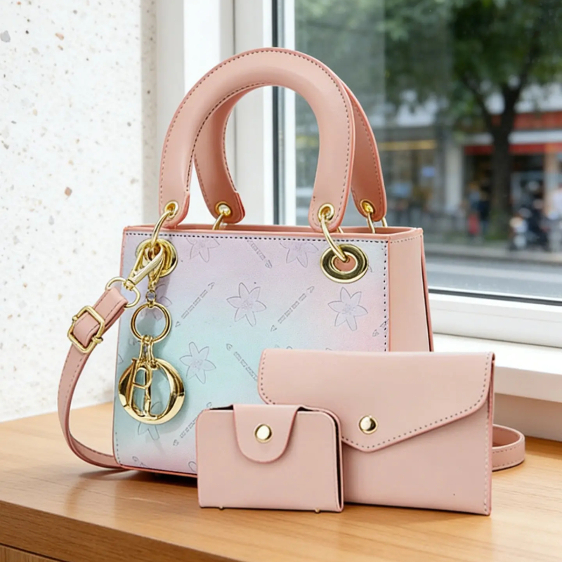 Women Bags Purses - Gradient Printed Crossbody Shoulder Bag Set,