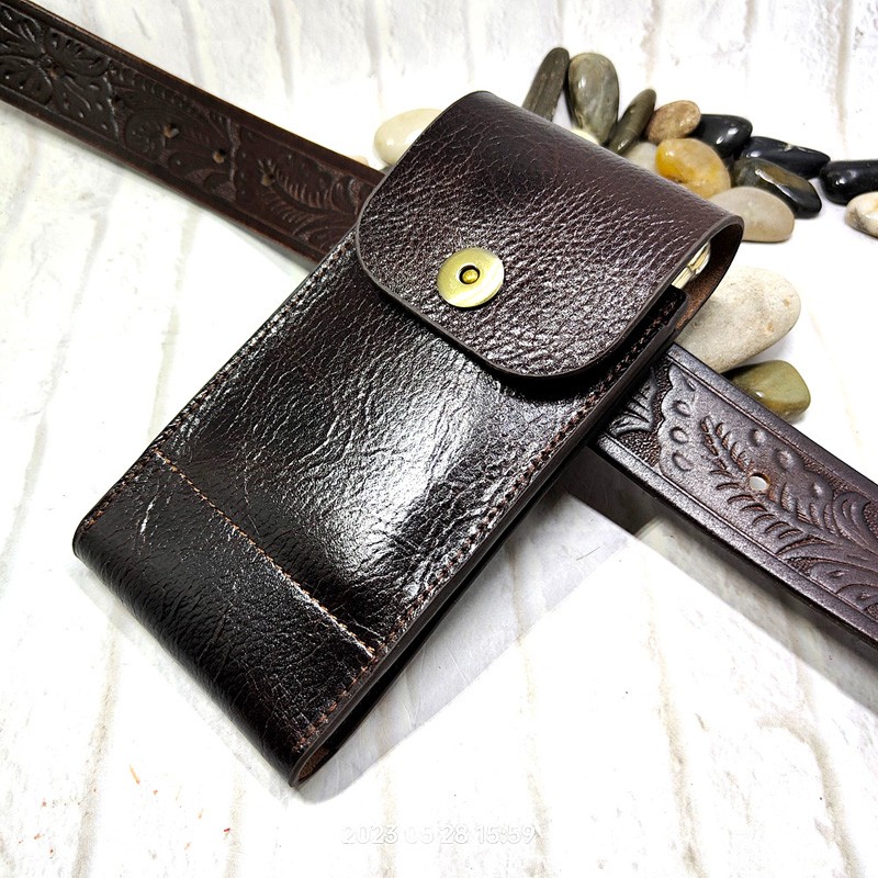 Saddle Bag Leather - Mobile Phone Waist Bag Holster Genuine