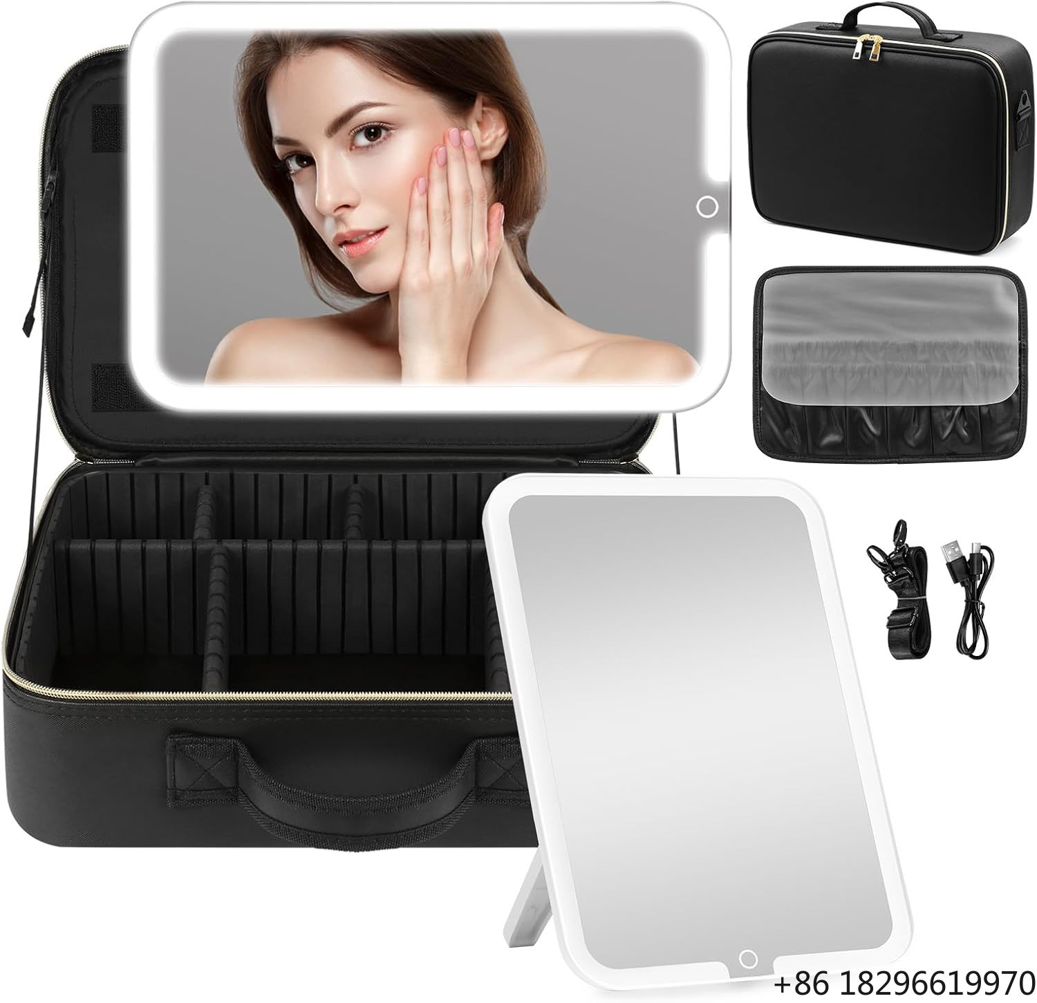 Women Vanity Bags - Portable Travel Makeup Bag With Lighted