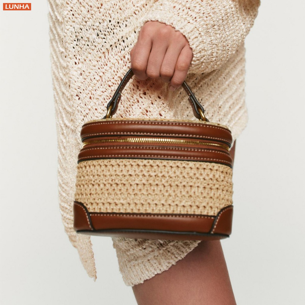 Women Vanity Bags - Women Mini Crossbody Woven Box Bag