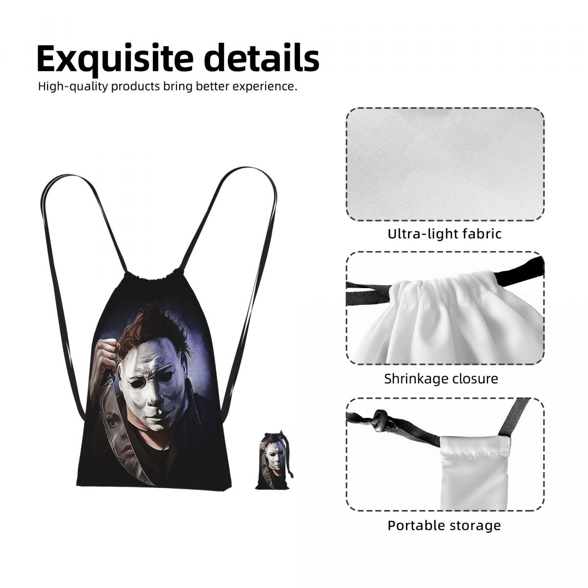 Women Bags Myer - Michael Myers Drawstring Backpack Sports Gym