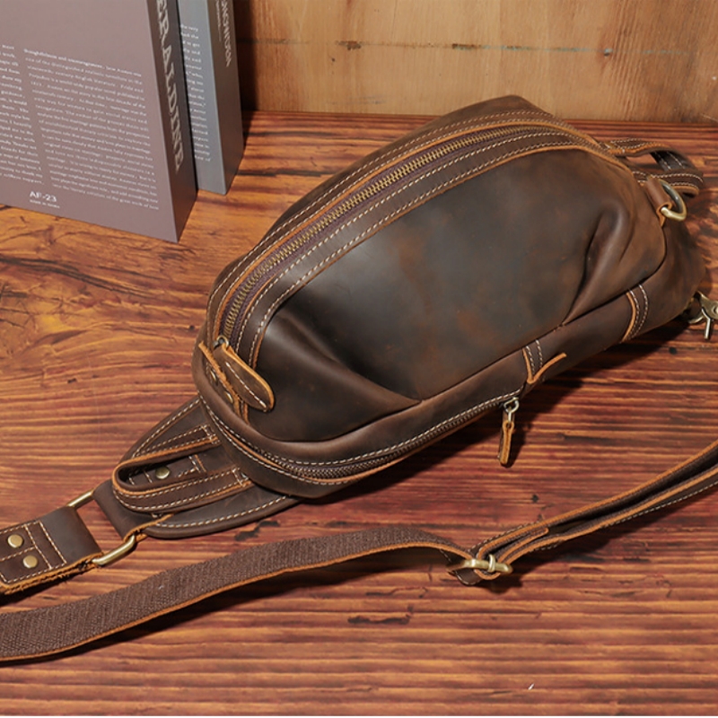 Saddle Bag Leather - Fashion Design Luxury Men's Sling Chest