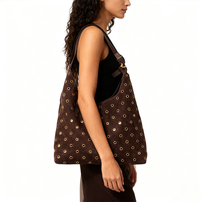 Suede Metal Studded Tote Bag w - Women Bags With Wallet review and price
