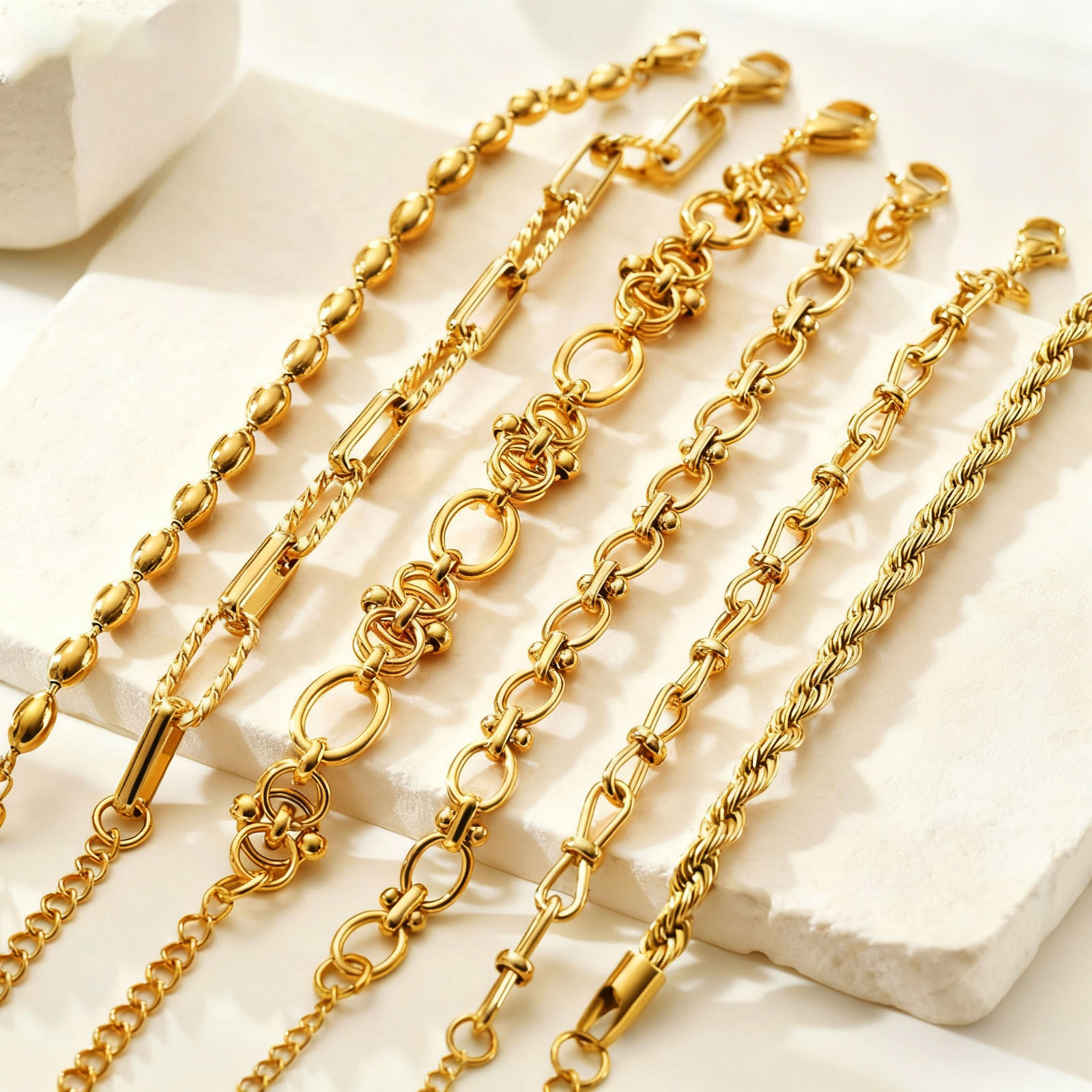 Gold Plated Chunky Chain Brace - Women Bags Price review and price