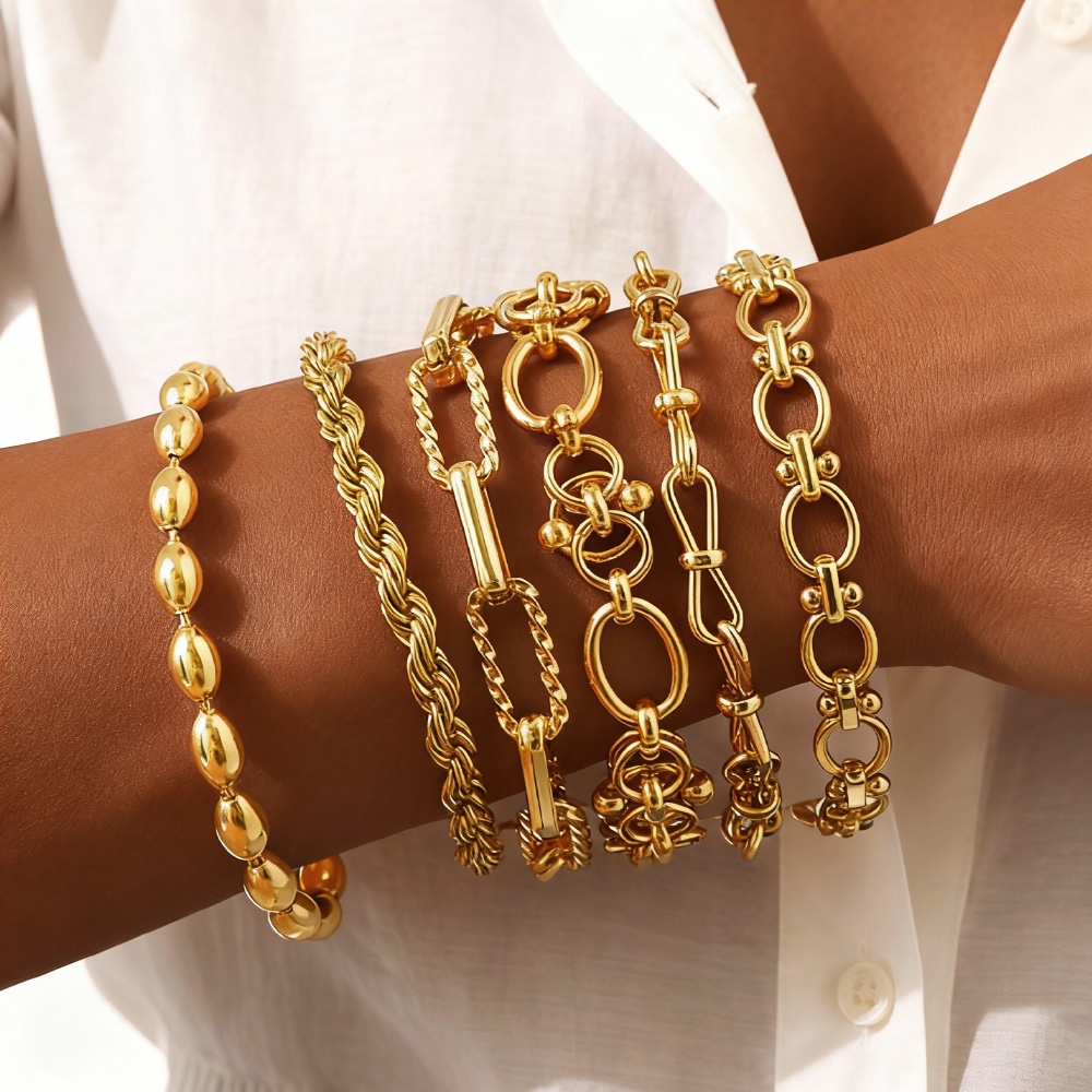 Gold Plated Chunky Chain Brace - Women Bags Price review and price