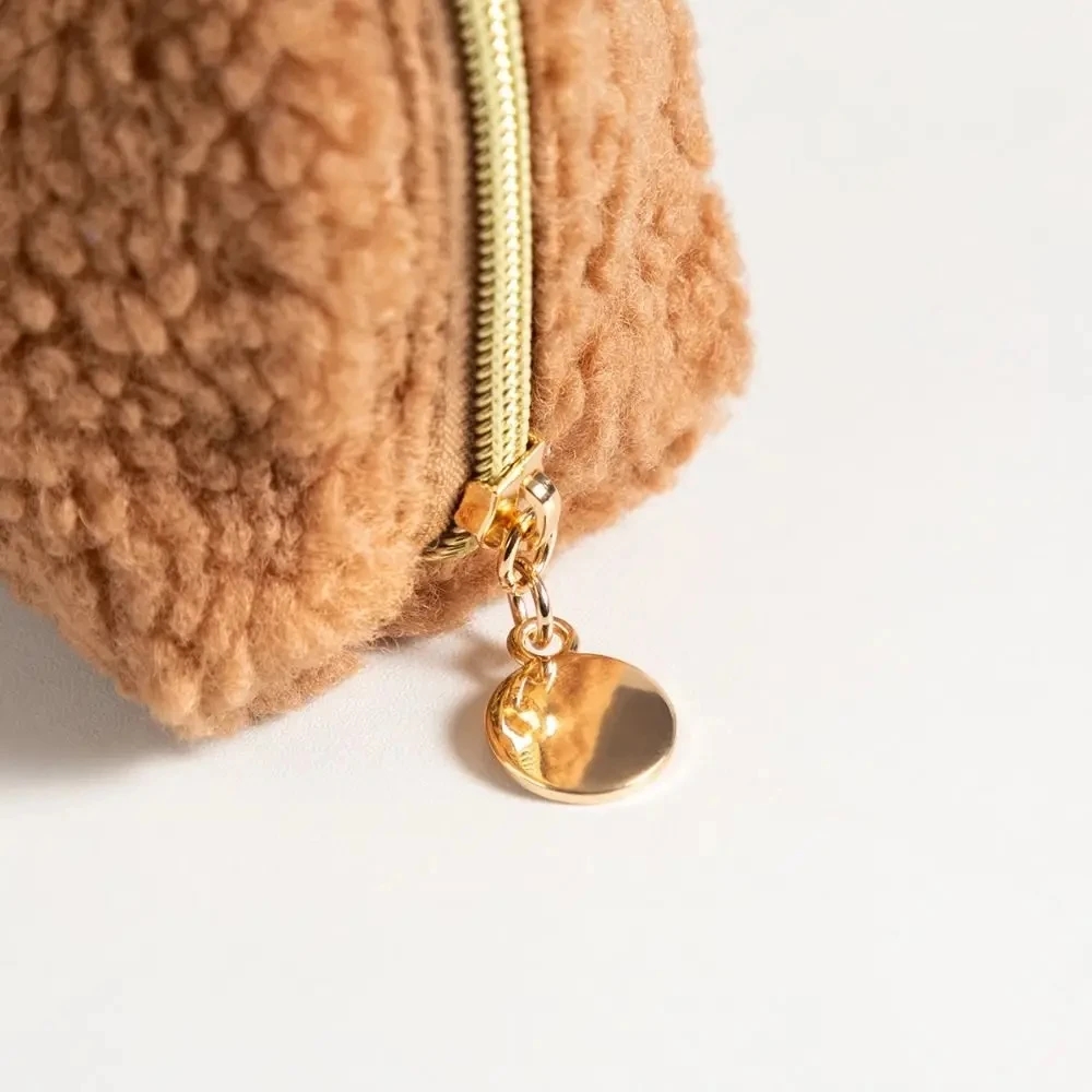 Kawaii Bear Ear Sherpa Makeup  - Women Vanity Bags review and price
